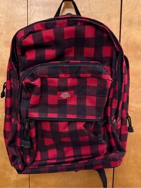 Dickies Red and Black Buffalo-Check Backpack
